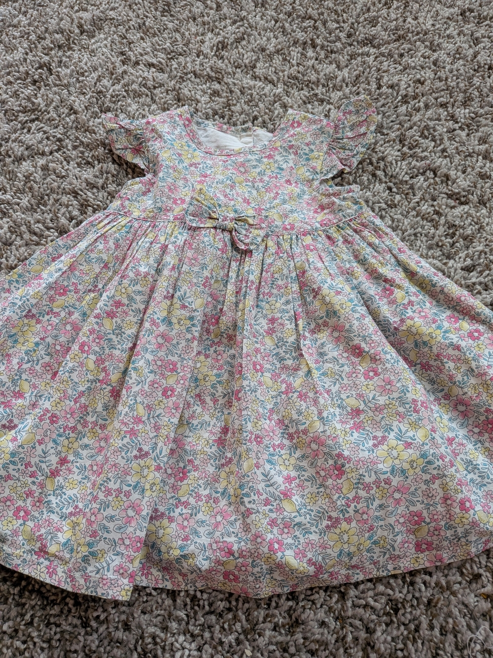 George Floral Bow Dress in Pink, Yellow & Blue Size 3/6 Months